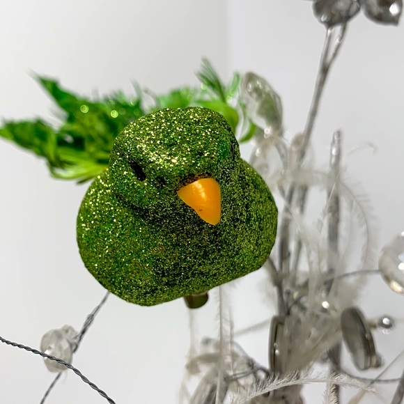Glitter bird ornament green - Picture 4 of 12